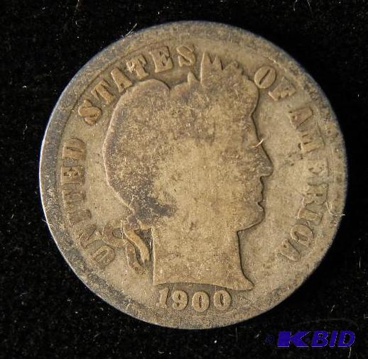 lot 85 image: 1900 O BARBER SILVER DIME