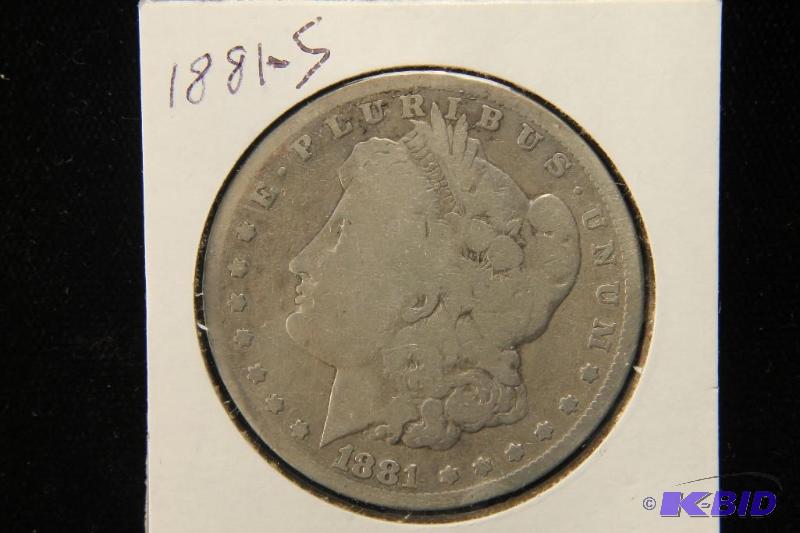 lot 9 image: 1881 S MORGAN SILVER DOLLAR BILLY THE KID COIN