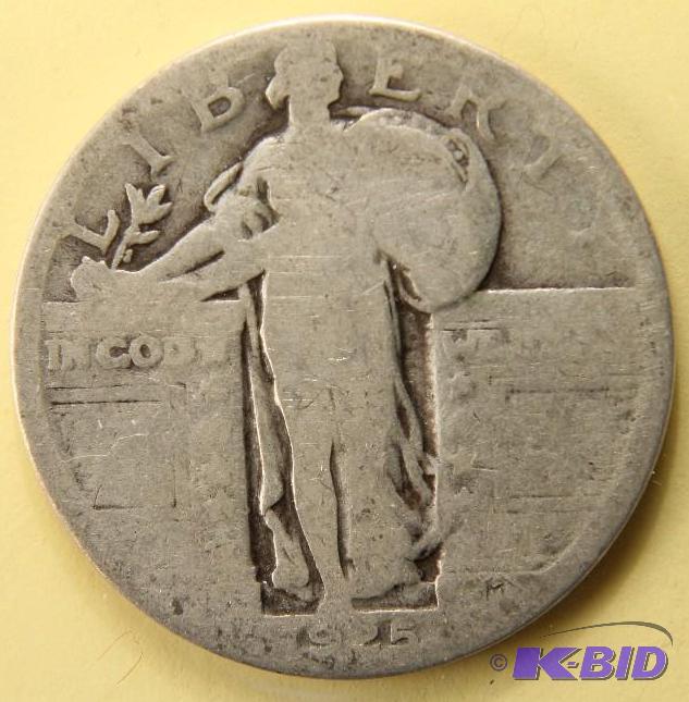 lot 94 image: 1925 STANDING LIBERTY SILVER QUARTER