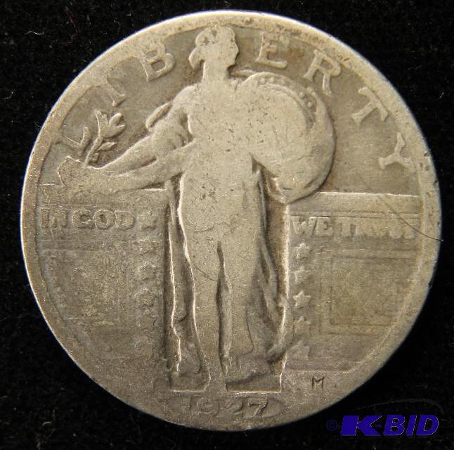lot 97 image: 1927 STANDING LIBERTY SILVER QUARTER