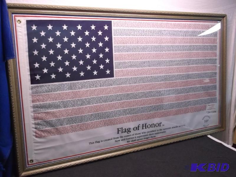 Large framed flag of honor 10 th anniversary ...