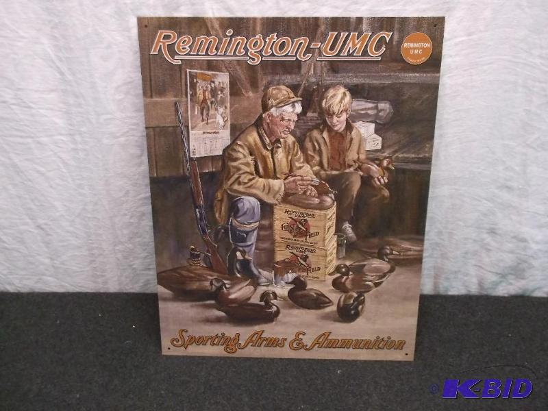 Collectable metal Remington sign measuring 12...