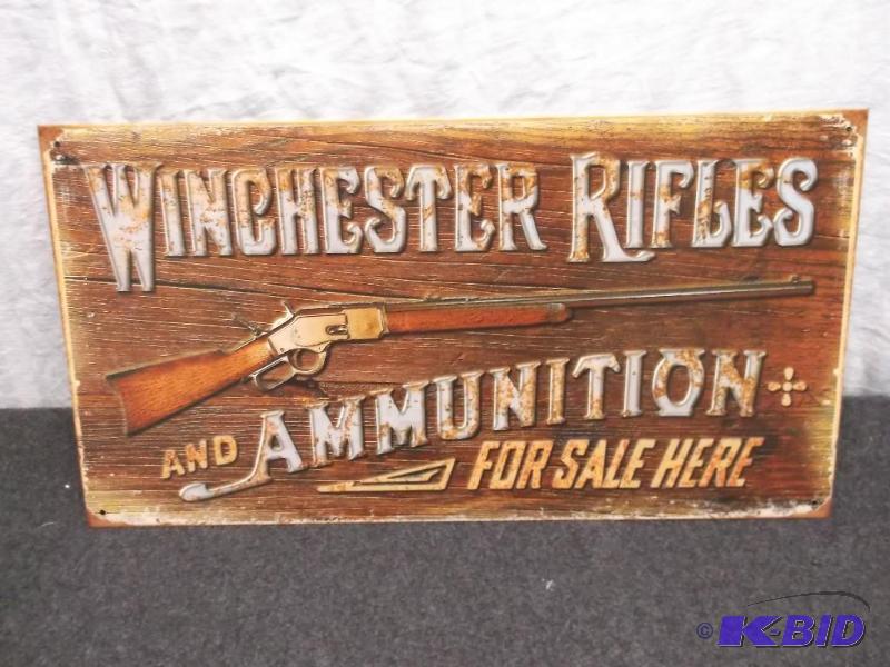 Collectable metal Winchester sign measuring 8...