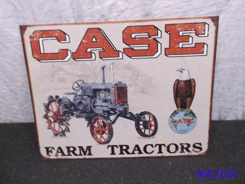 Collectable metal Case Farm Tractors sign mea...