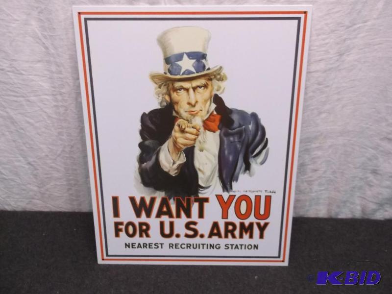 Collectable metal I Want You For U.S. Army si...
