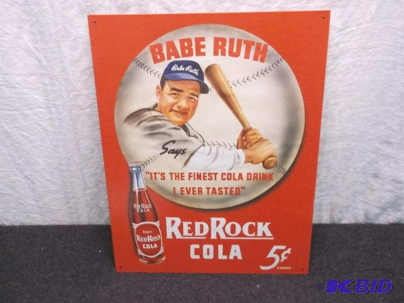 Collectable metal Babe Ruth sign measuring 12...
