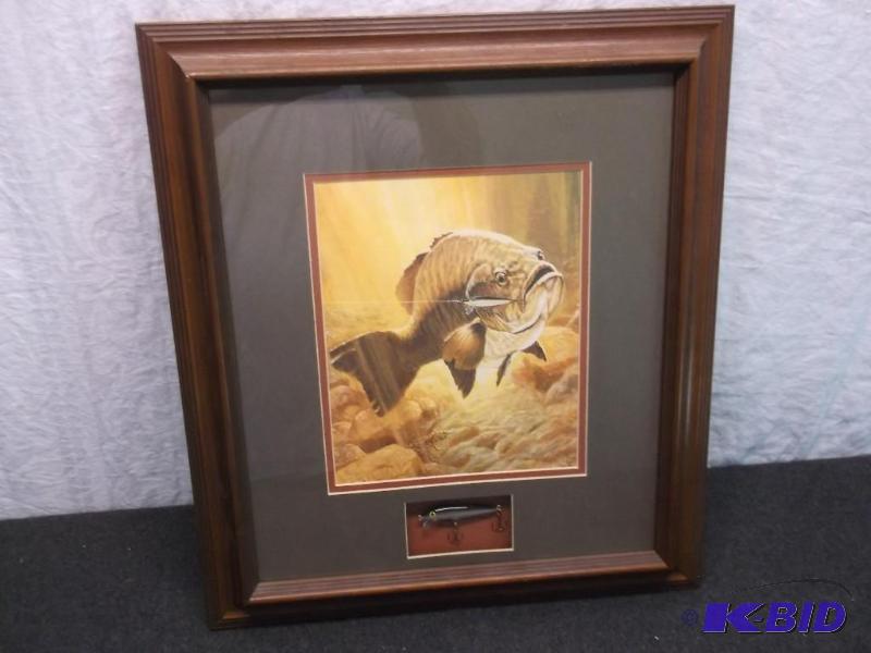 Beautiful double matted framed fish print wit...