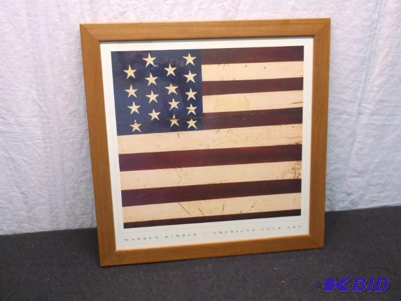 Warren Kimble framed American folk art print ...