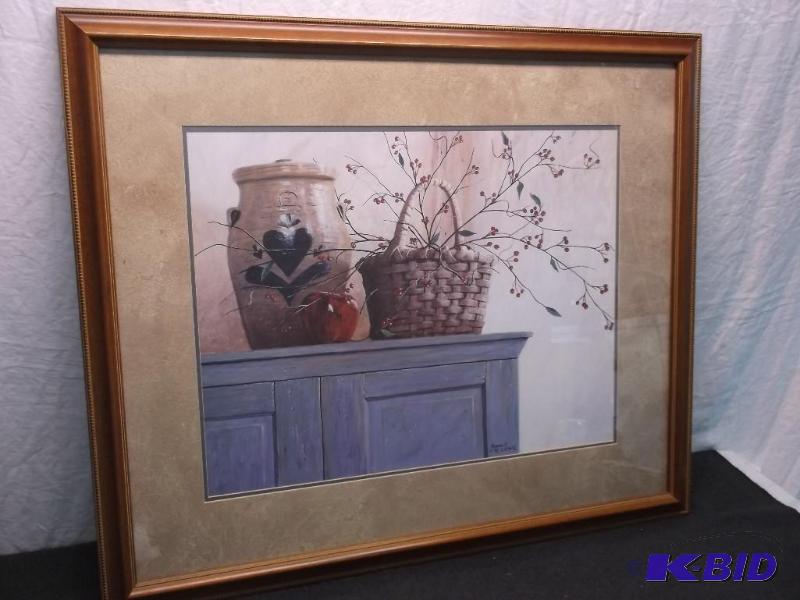 Beautiful double matted framed oil on canvas...