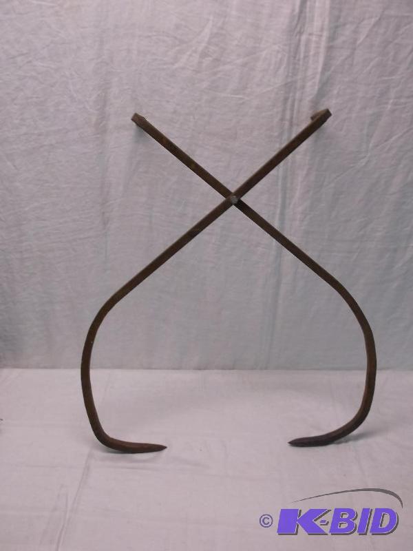 Large vintage hand crafted ice tongs....
