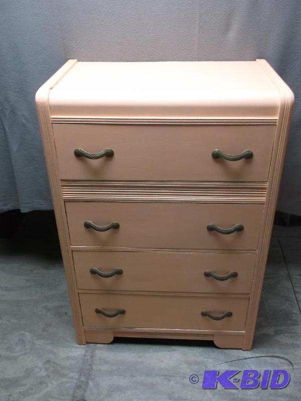Vintage waterfall front dovetailed 4 drawer p...