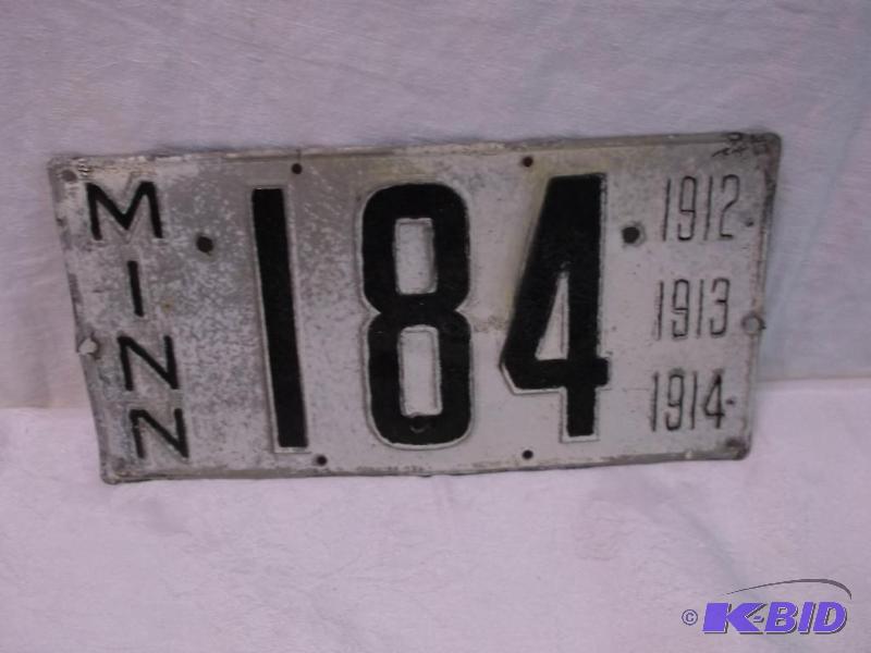Vintage 3 digit Minnesota license plate 1912 ...