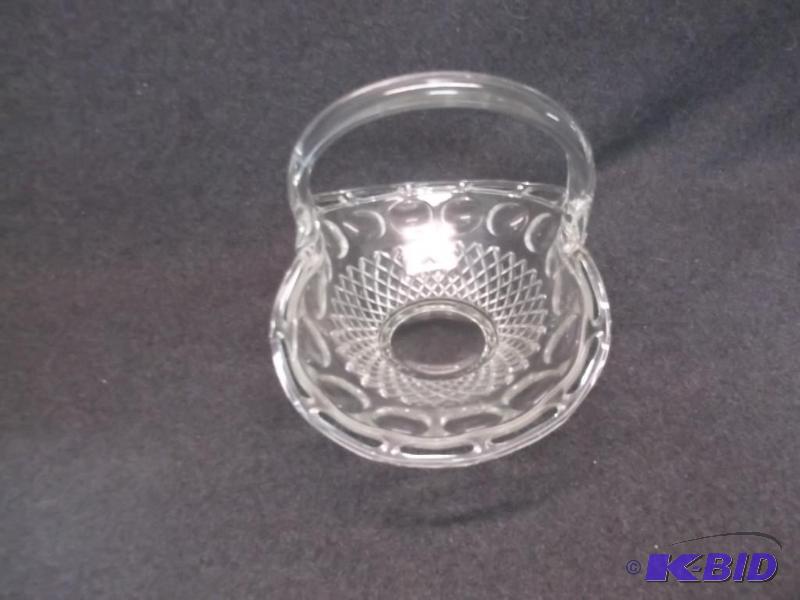 Beautiful large handled glass basket measurin...
