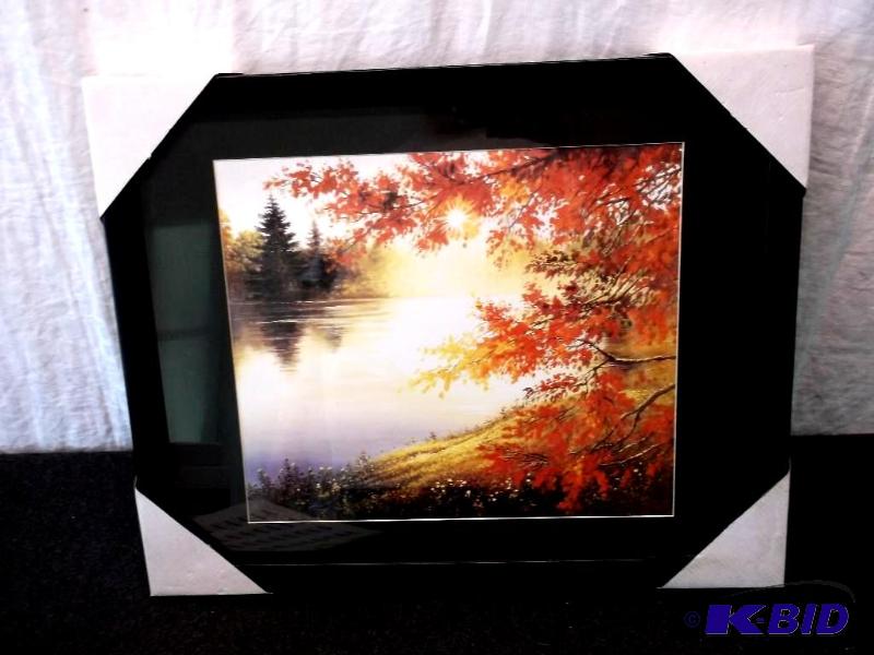 Beautiful framed scenery print measuring 19 5...