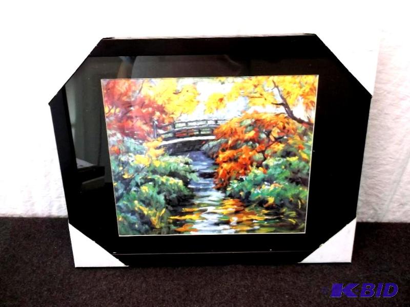 Beautiful framed scenery print measuring 19 5...