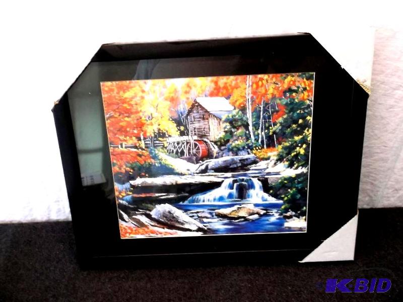 Beautiful framed scenery print measuring 19 5...
