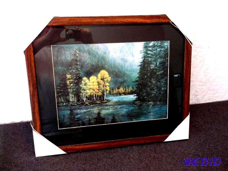 Beautiful framed scenery print measuring 21 1...