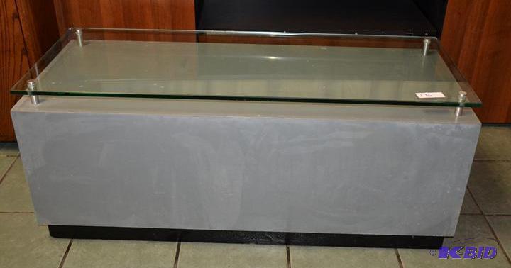 lot 15 image: Stainless steel looking glass top coffee tabl...