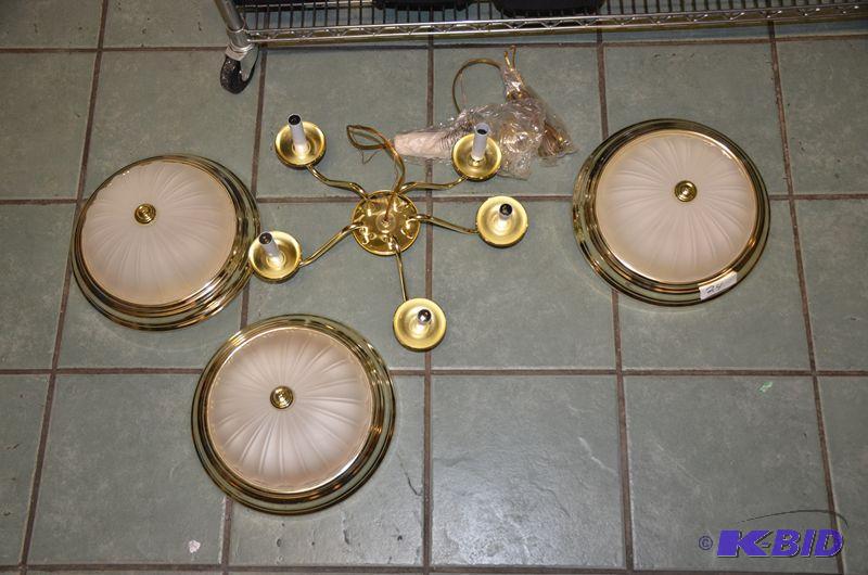 lot 24 image: Three new ceiling lights 12" in diameter...