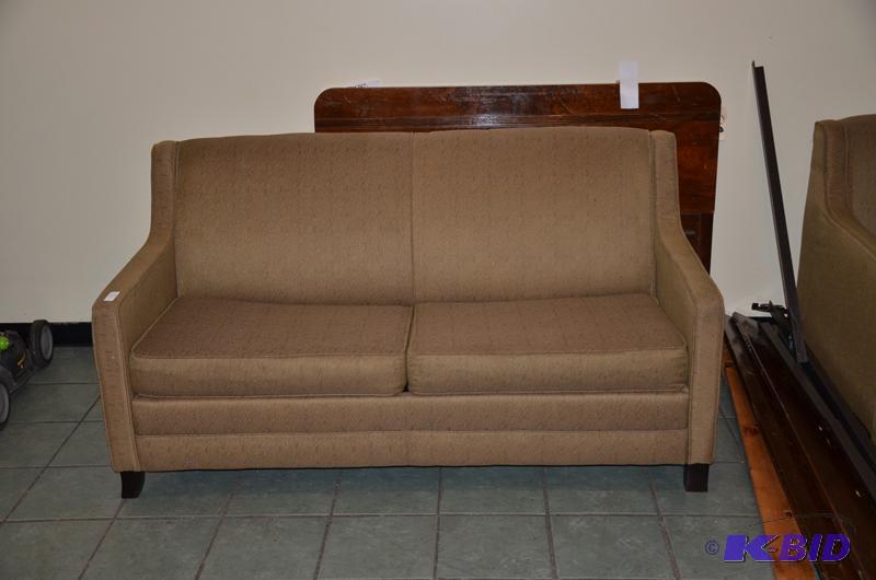 lot 36 image: Sofa hidabed with padded bench sofa 67" ...