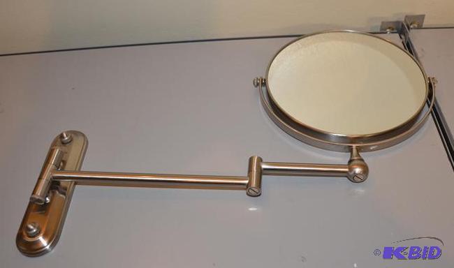 lot 53 image: Sunbeam adjustable arm bathroom mirrors. one ...