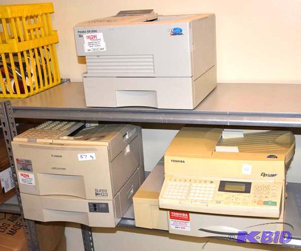 lot 57 image: Toshiba DP12DF fax machine Canon Laser printe...