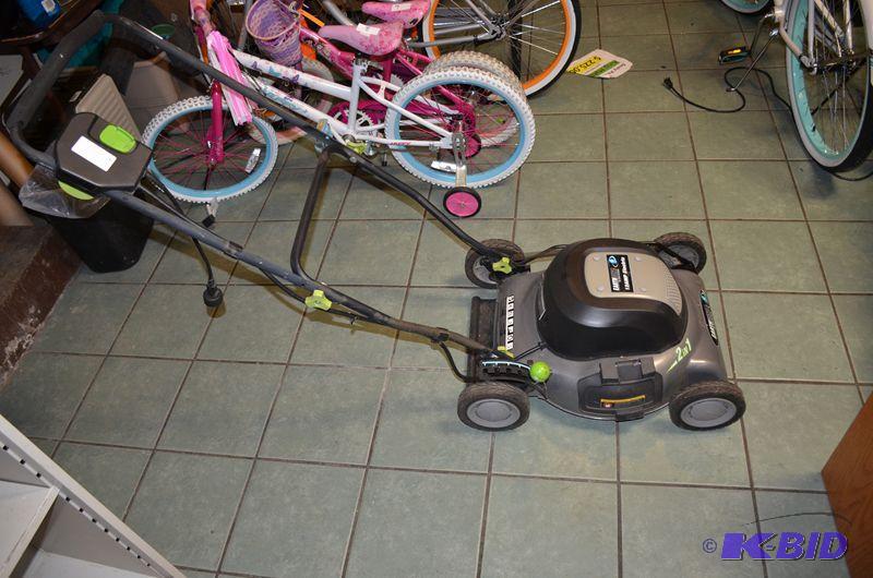lot 94 image: EarthWise electric lawn mower 18" 12 amp...