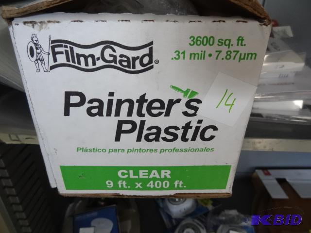 lot 14 image: Fikm gard painters plastic. Almost new roll...