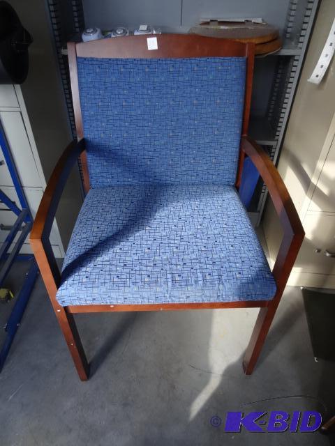 lot 25 image: 3 matching wood framed side chairs...