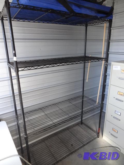 lot 38 image: Wire shelving unit. 48 x 18 x 73...
