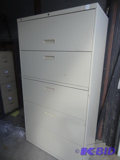 lot 62 image: 36" metal 5 drawer lateral file...