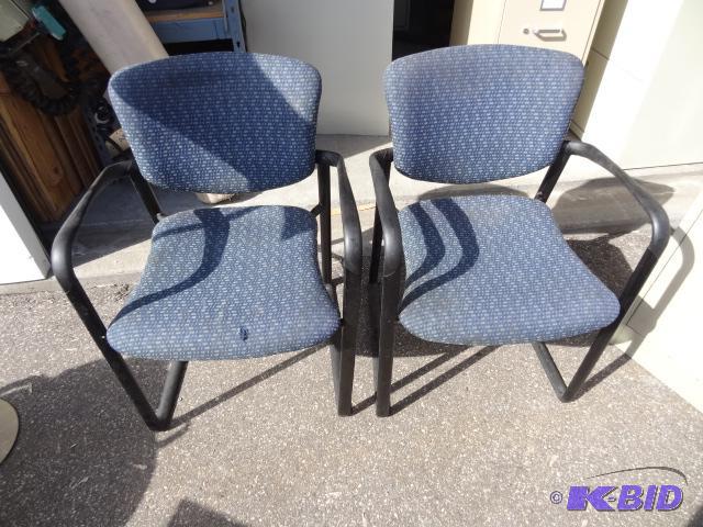 lot 64 image: 2 metal framed side chairs...