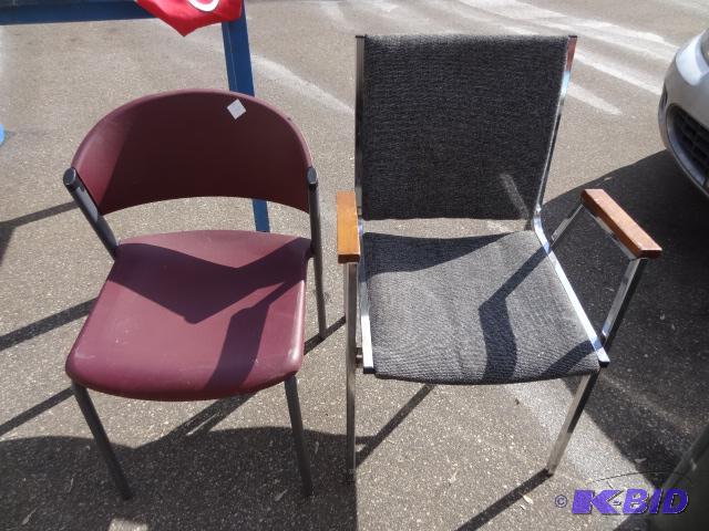 lot 67 image: 2 metal framed side chairs...