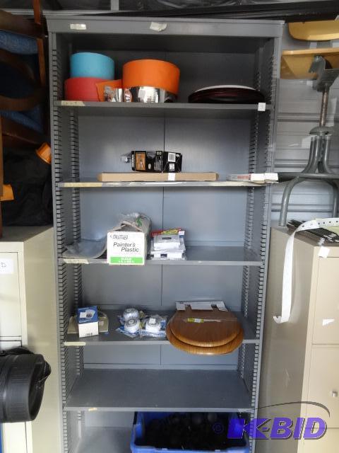 lot 8 image: Metal shelving unit. No contents. 36 x 12 x 8...