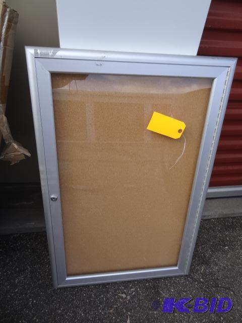 lot 88 image: Aluminum message board. Enclosed. Lock but no...