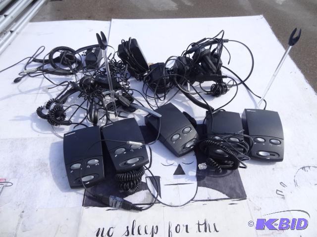 lot 97 image: Netcom telephone headsets. Qty 2. Jabra GN800...