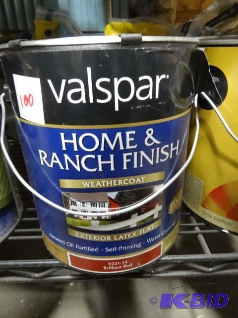 lot 100 image: New lot quantity 2 gallon cans of Valspar bra...