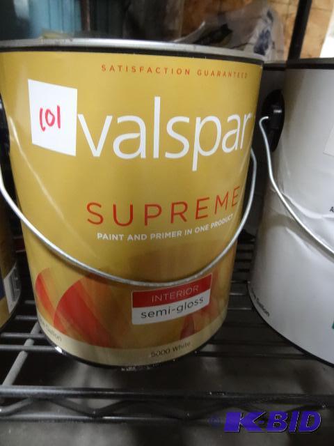 lot 101 image: New qty 2 gallon cans of Valspar brand su-pre...