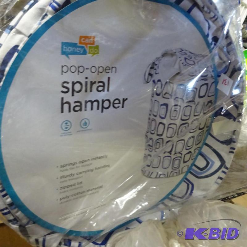 lot 131 image: New pop open spiral hamper Springs open insta...
