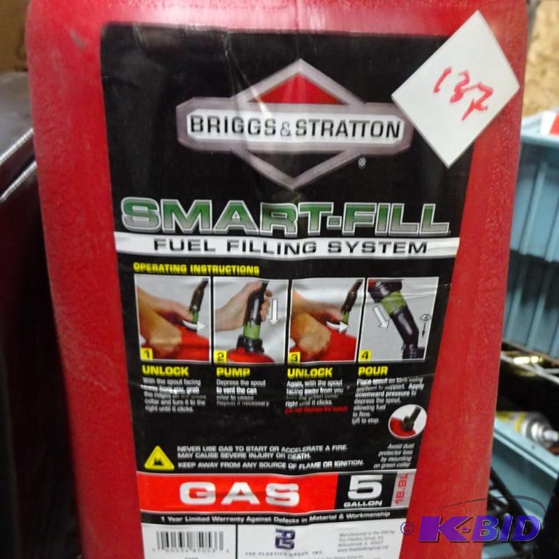 lot 137 image: New Briggs and Stratton brand smart fill fuel...