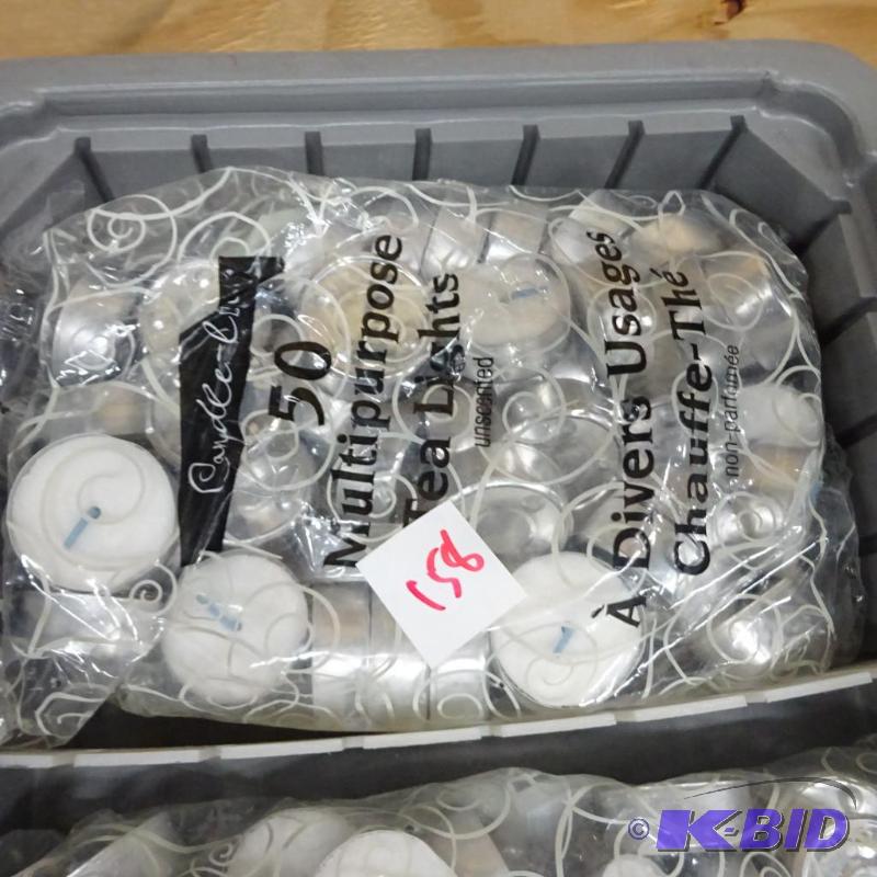 lot 158 image: New lot qty 50 multipurpose tea lights. Unsce...