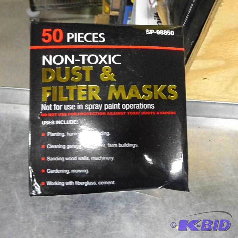 lot 174 image: New 50 piece box of non toxic dust and filter...