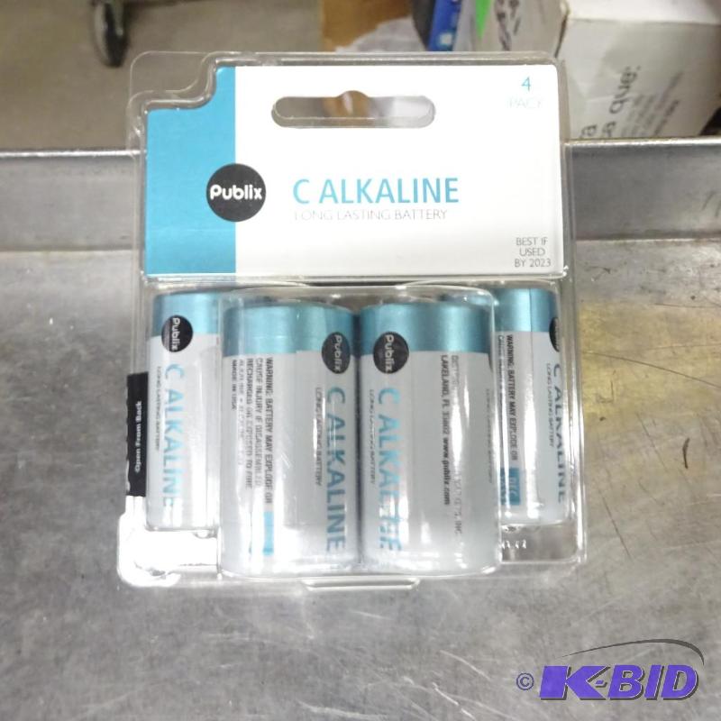 lot 193 image: New alkaline battery flat. Includes three pac...