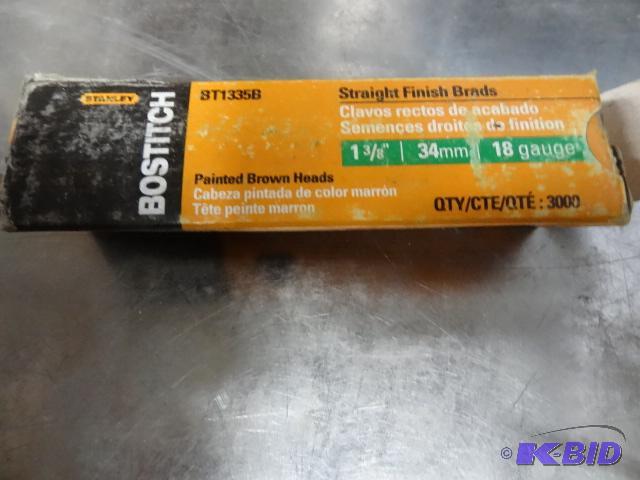 lot 21 image: New box of Bostitch round 18 gauge X 1-38 in...
