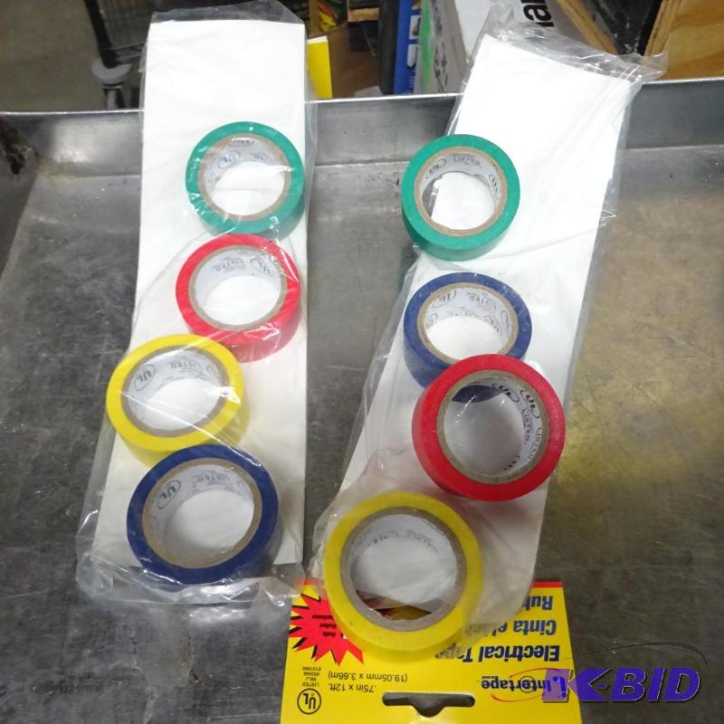 lot 217 image: New electrician lot 8 rolls of multi colored ...