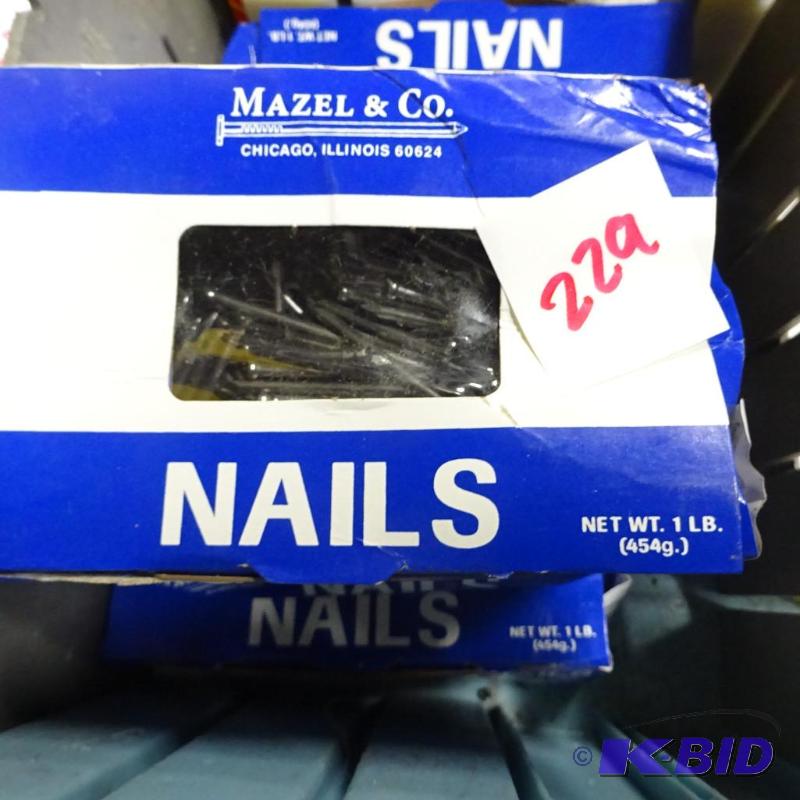 lot 229 image: New lot quantity 4 boxes of nails Mazel brand...
