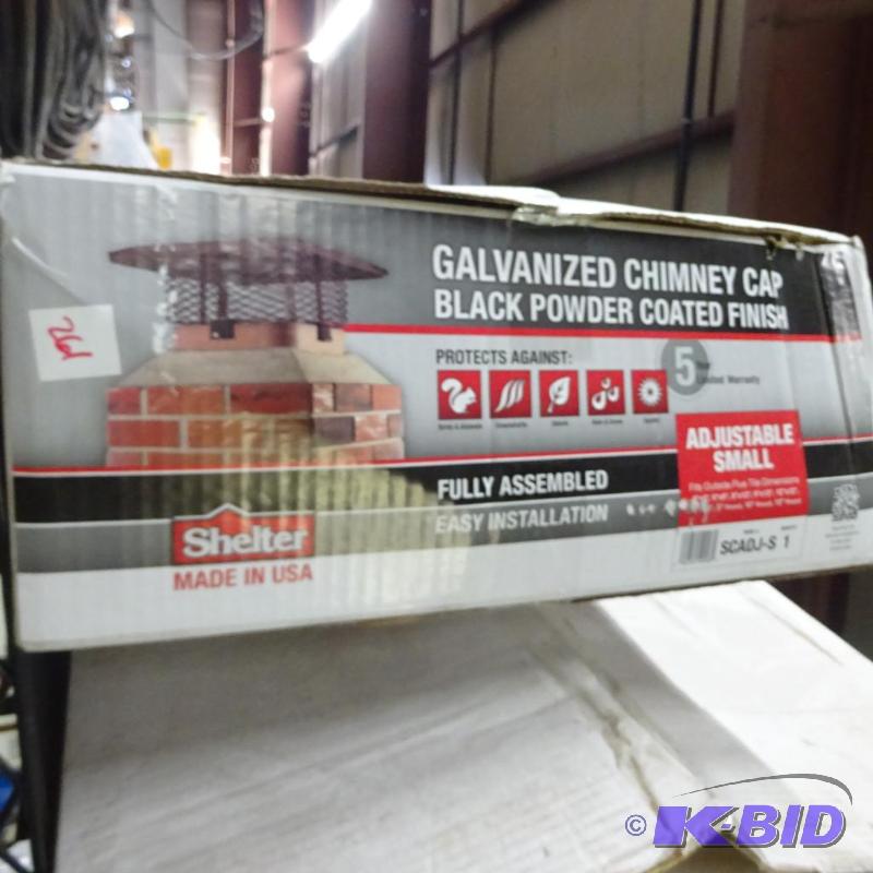 lot 261 image: New Shelter Brand Galvanized Chimney Cap. Bla...