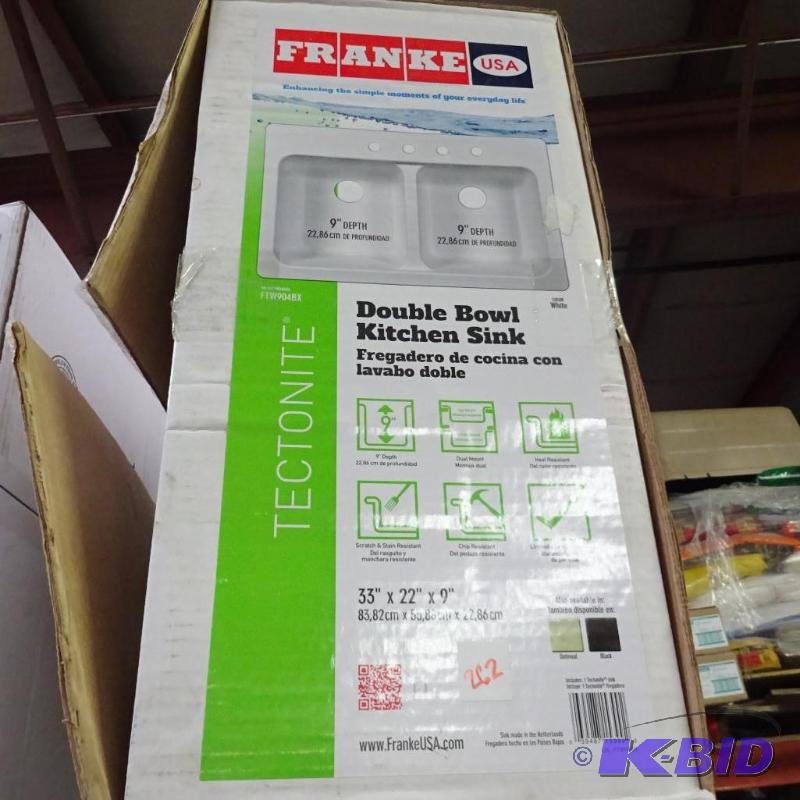 lot 262 image: New Franke Tectonite Double Bowl Kitchen Sink...