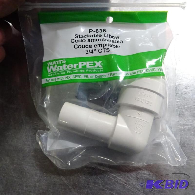 lot 274 image: New qty 5 Watts brand stackable elbow for PEX...