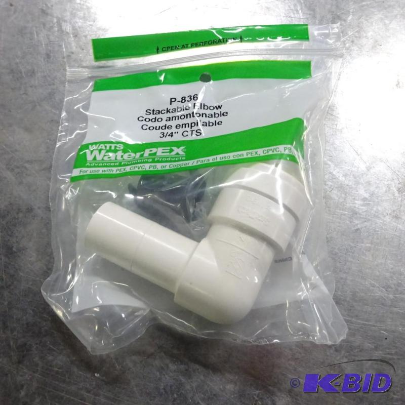 lot 275 image: New qty 5 Watts brand stackable elbow for PEX...